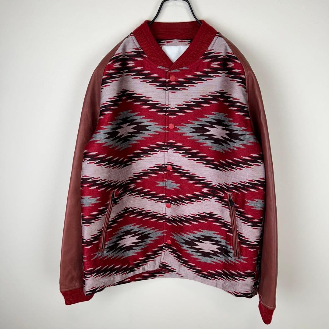 White Mountaineering Native Pattern College Jacke… - image 1