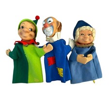 Steiff Hand Puppets Lot Of Three Two w/ Original Tags Jester Clown Princess 70 s