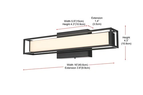 Living District Aden 16" Led Wall Sconce in Black - Picture 9 of 9
