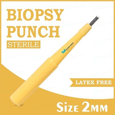 Disposable Biopsy Punch, Size 2MM, Biopsy Dermal Punch for Piercing 100Pcs 