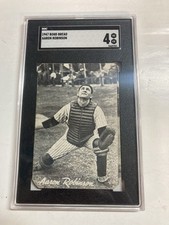 Sgc 4 1947 Bond bread clipped corners white back Aaron Robinson