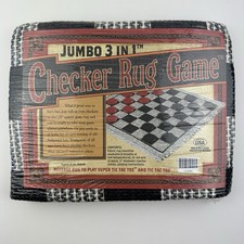 Checker Rug Game Jumbo 3 in 1 Made in USA Over 2 Feet Wide New Sealed