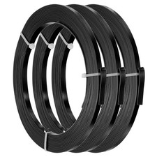 18 AWG 5mm Wide Aluminum Flat Wire 16Ft 3 Roll for Jewelry Making, Black