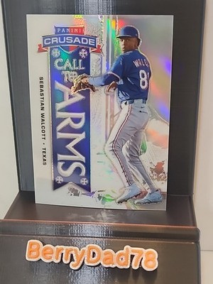 2025 Panini Crusade Call to Arms Silver Prizm Sebastian Walcott #8 Rangers