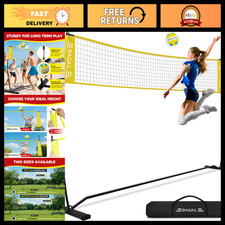 Portable Volleyball Net 12ft/20ft - Adjustable Height, Heavy-Duty Frame, Freesta