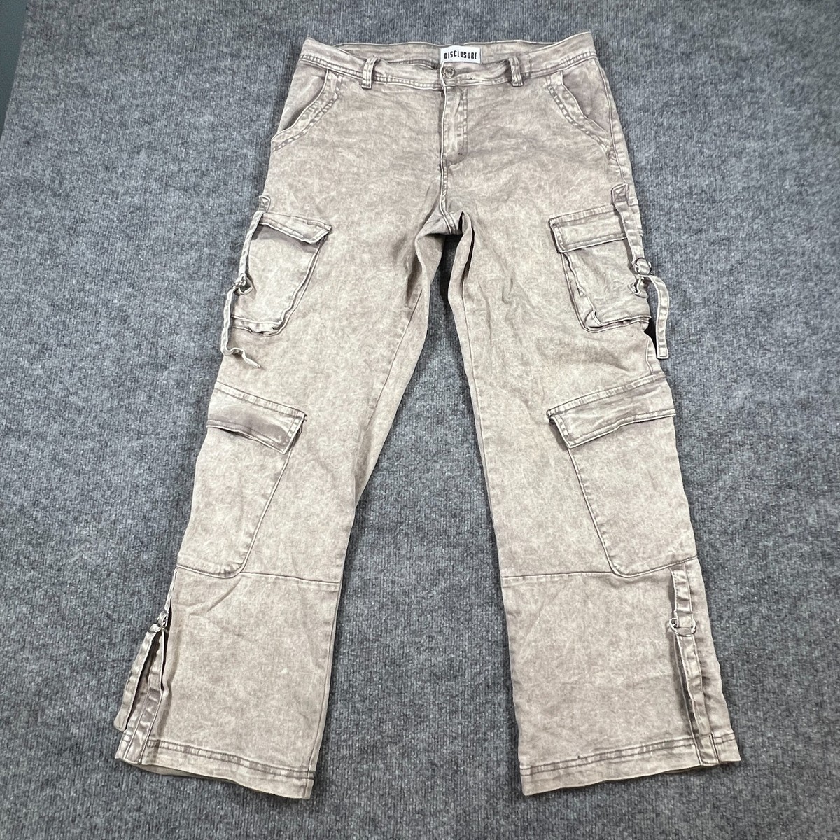 Disclosure Cargo Pants Womens 13x31 Beige Cotton Stretch Utility