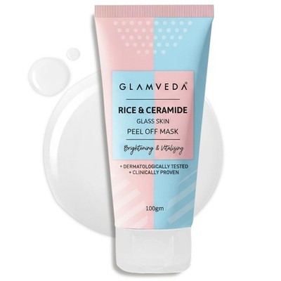 Glamveda Korean Rice & Ceramide Peel Off Mask for Dry & Dull Skin 100gm/ Pack 1