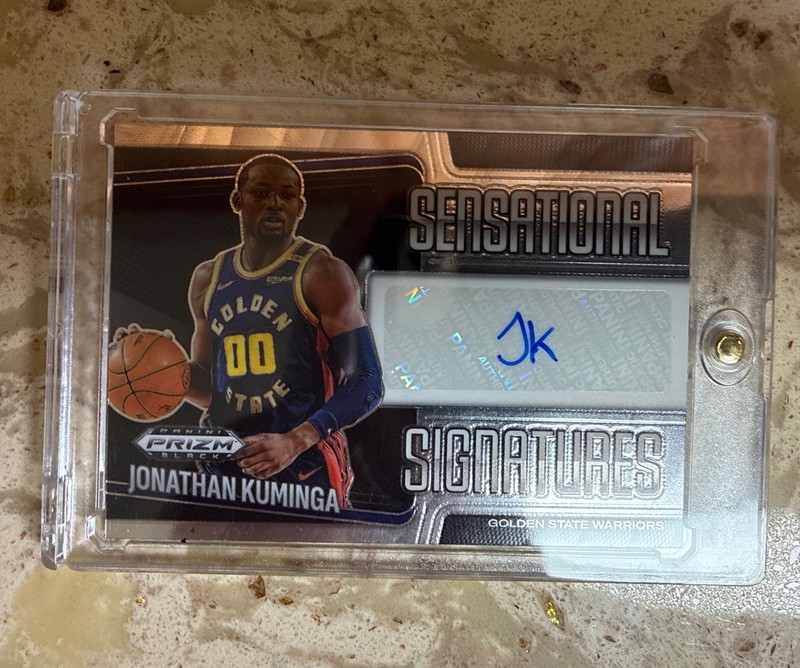 Jonathan Kuminga Sensational Signatures 2024-25 Prizm Black Warriors SS-KUM Auto