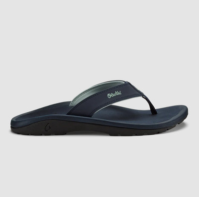 NEW AUTH OluKai Ohana Men's Beach Sandals Water Resistant Flip Flops Trench Blue