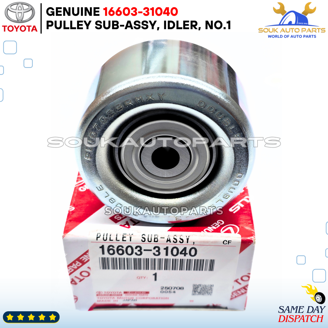16603-31040 Genuine Toyota PULLEY SUB-ASSY, IDLER, NO.1 1660331040