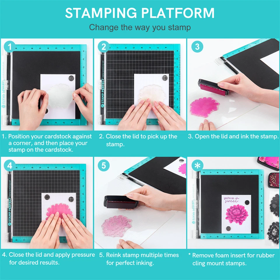 Stamping Platform Stencils Stamp Positioning Tool For DIY Scrapbooking Craft - Image 3 of 4