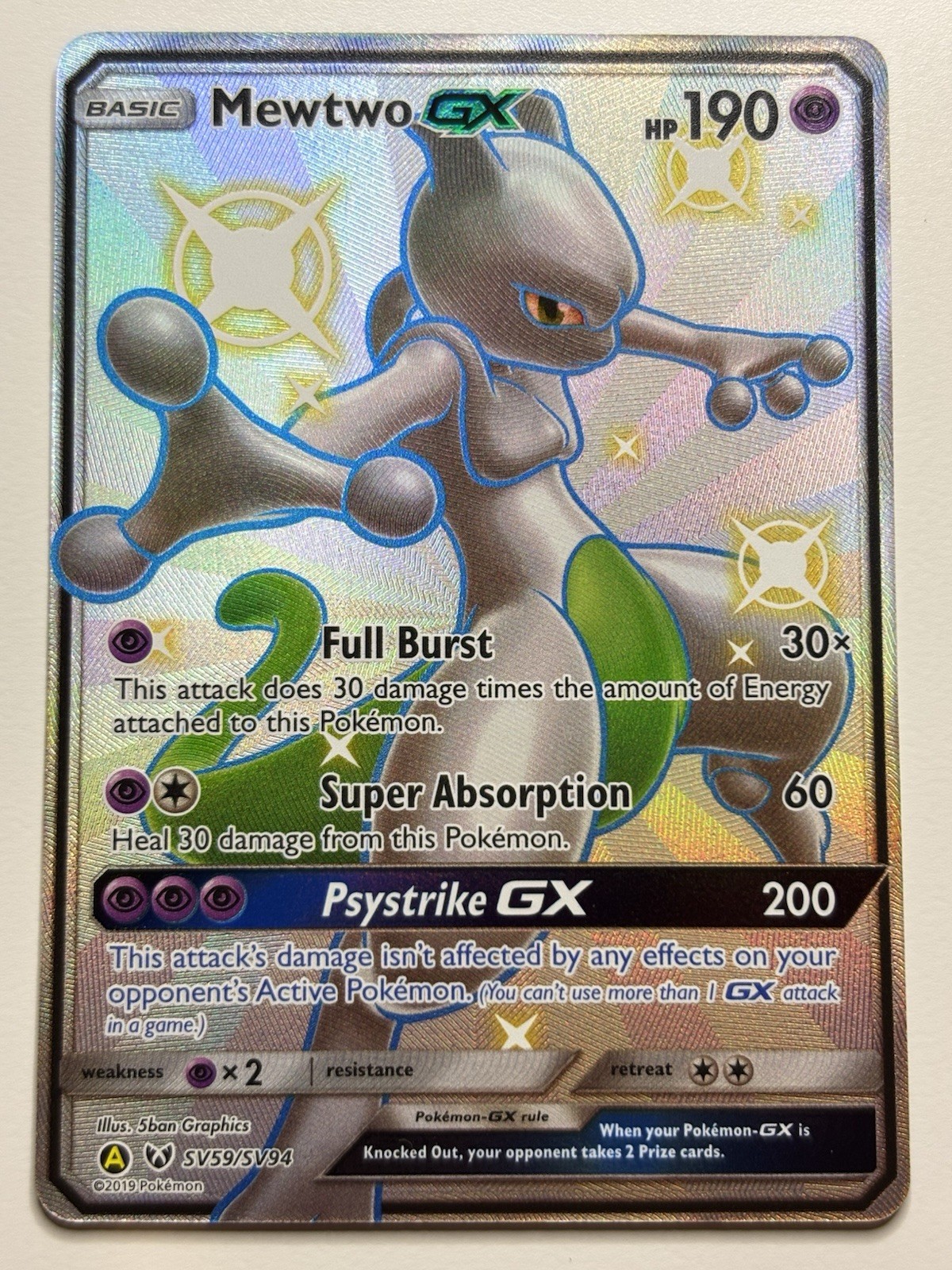 Mewtwo GX SV59/SV94 Hidden Fates: Shiny Vault Holo NM