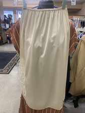 Vintage Half Slip Cream Color Slit On Side No Tag Size Is Small