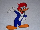 VINTAGE WOODY WOODPECKER WALTER LANTZ CARTOON SHOW 14" METAL GASOLINE & OIL SIGN