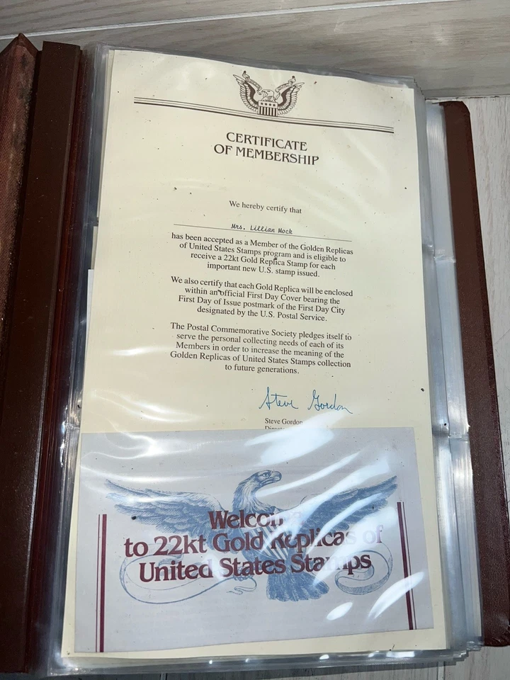 Réplicas doradas de Estados Unidos réplicas de prueba de estampillas colección de oro de 22kt de 34 Foto 2 de 4