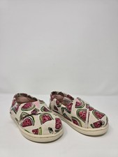 TOMS Tiny Kids Alpargata Shoes Watermelon Print Canvas Slip-On Size T5
