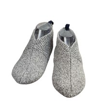 Bombas Grey Marl Knit Gripper Slippers Small Non Slip House Shoes Cozycore