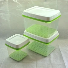 Rubbermaid FreshWorks Produce Saver Containers for Refrigerator, 3 Piece Set