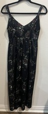 Urban Outfitters Mikayla Floral Midi Dress Size Small S High Slit on side goth