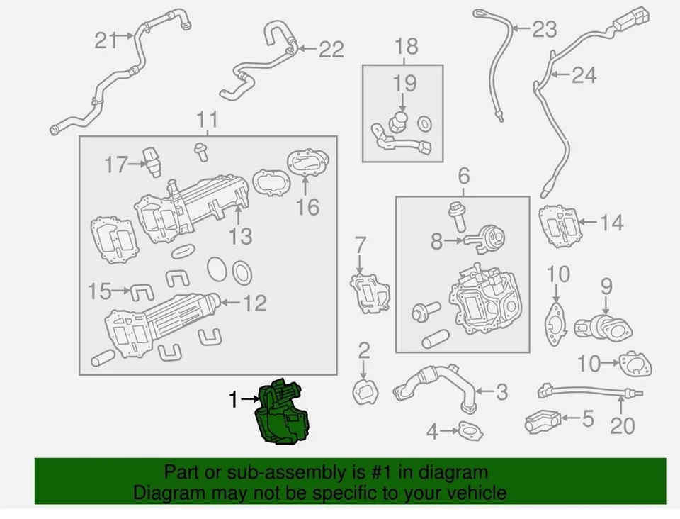 Válvula EGR 6,7 L BC3Z9D475J OEM NUEVO Ford F-250/350/450 Super Duty 2011-2016 Foto 2 de 3