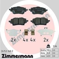 Zimmermann Bremsbelagsatz, Scheibenbremse Hinterachse U.A. FüR Mazda, Suzuki