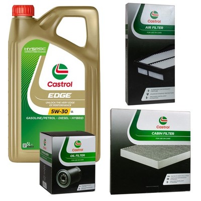 CASTROL Inspektionspaket 5 L EDGE Titanium 5W-30 LL für Volvo V40 Kombi 1.8i