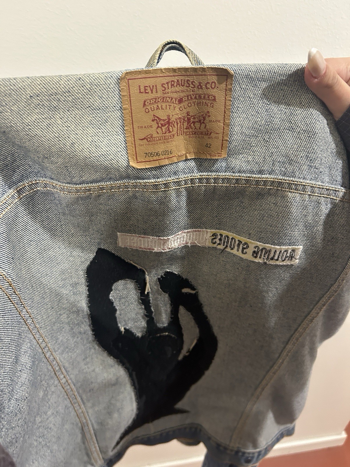 90s Rolling Stones x Levi's denim jacket VOODOO LOUNGE Good condition Rare image 6