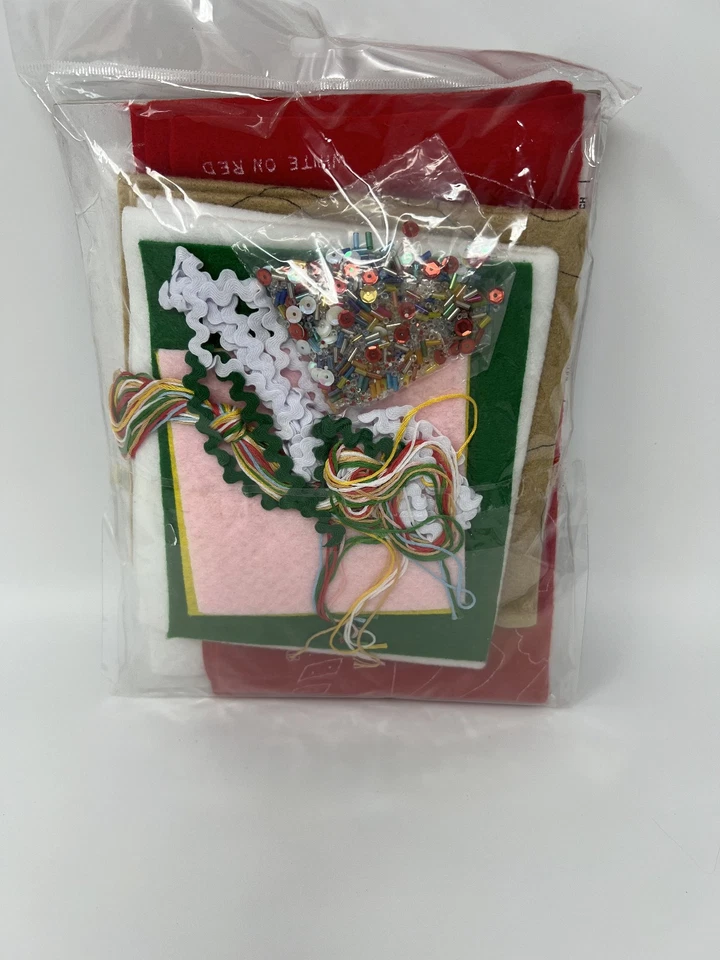 Design Works Felt Beaded Christmas Stocking Kit Gingerbread Friends #5240 - Image 3 of 3