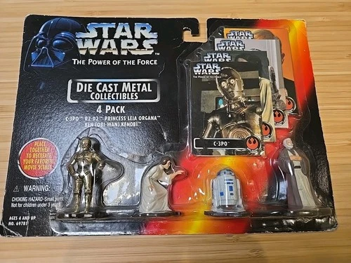 1995 Star Wars The Power of the Force Die Cast Metal Collectibles 4 Pack Figures