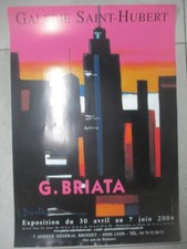 Affiche d'Exposition Georges Briata Galerie Saint Hubert 2004 70 cm sur 48 cm  5