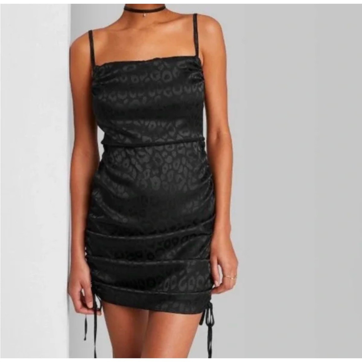 knee length dresses for ladies Leopard Printed Silk Satin Bias Mini Dress With Black Lace Bodice Deta –  Rodarte