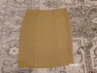 Armani Exchange Chartreuse Green Crepe Button Trim Knee Length Skirt Size 6 — photo 1