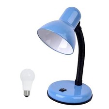 Desk Lamp with LED Bulb, Blue Flexible Gooseneck with Table lamp 6000K Metal