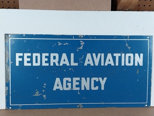 Scarce 1950s Original Federal Aviation Agency FAA Double Sided Sign 24 × 12 - Picture 3 of 10