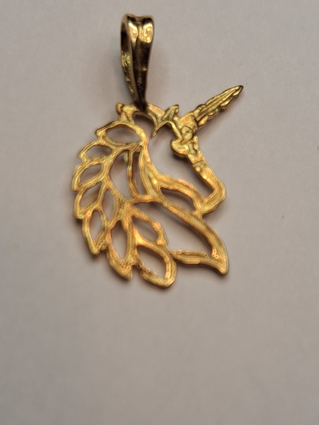 14k Solid Yellow Gold Unicorn Pendent Pendant In … - image 18