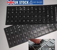 UK £ ENGLISH KEYBOARD STICKERS Black QWERTY Keyboard Laptop Desktop PC Mac etc