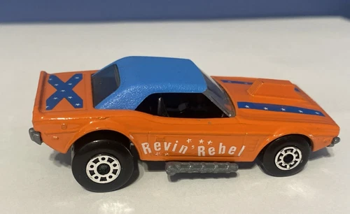 Vintage Matchbox Revin Rebel Dodge Challenger 1975 American Muscle Toy Car Nice!
