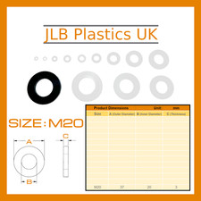 DIN 125 Form A Nylon Plastic Washers M2 M2.5 M3 M4 M5 M6 M8 M10 M12 M16 M18 M20