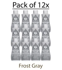 12 Bottles of Rit Frost Gray All Purpose Dye 8.0 FL OZ 236 mL New Sealed