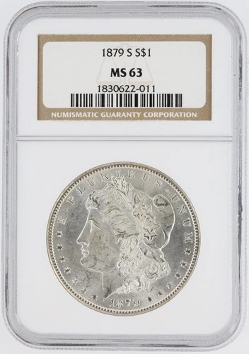 1879-S Morgan Silver Dollar NGC MS63 S$1 San Francisco Minted No Reserve