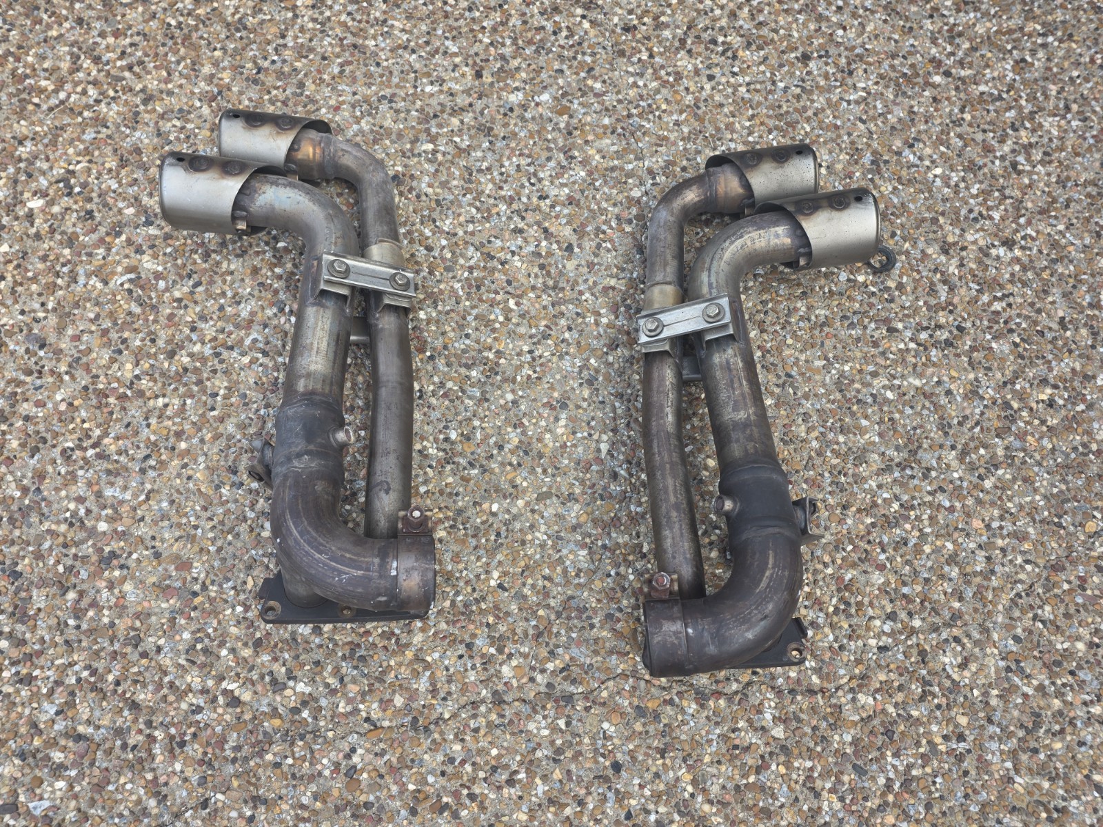 FERRARI F430 OEM GENUINE ORIGINAL LEFT & RIGHT COMPLETE EXHAUST OUTLET PIPE