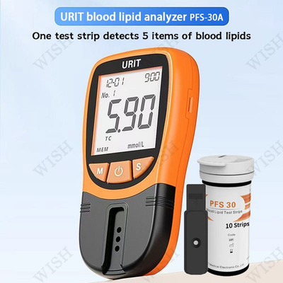 5-in-1 Lipid Test Kit+30 Lipid Test Strips, Home Cholesterol Tester Kit，easy use