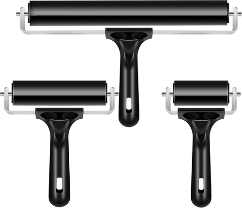 3 Pack Brayer Rollers Vinyl Rubber Roller for Cricut Maker Printing Inking