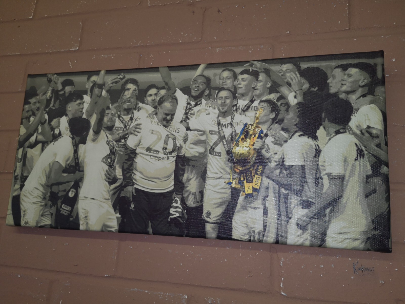 Leeds United 'Bielsa' Champions 22x10 Inch Framed Canvas *NEW