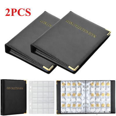 2PCS 480 Pocket World Coins Storage Book Capacity Folder Collection Holder Album