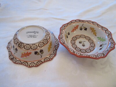 Four Temptations By Tara Harvest Fall Colors Leaves Acorns 24 Ounces Embossed A
