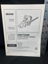 Sears Craftsman 20 Electric Inch Hedge Trimmer Model 315.797650 Owners Manual