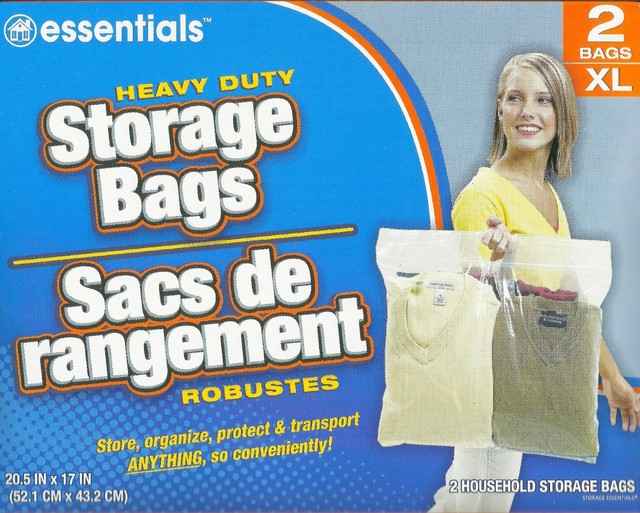 6 Essentials Heavy Duty Storage Bags 3 Large 2 Xl 1 Xxl Handle Zip Closed For Sale Online Ebay
