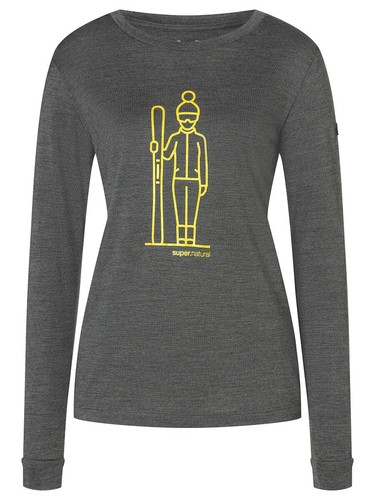 Super.Natural - W Skianto LS Pirate Grey M Womens Merino Long Sleeve Functional Shirt