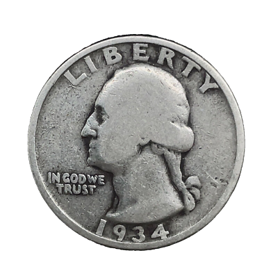 1934 FS-101 DDO Washington Quarter F- Fine 90% Silver 25c US Coin